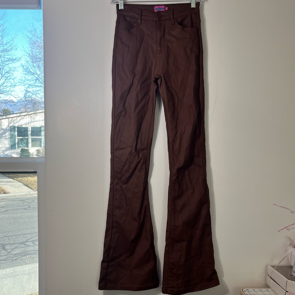Earlytread Brown Flare Jeans Low Rise Y2K Stretch Pants Women’s